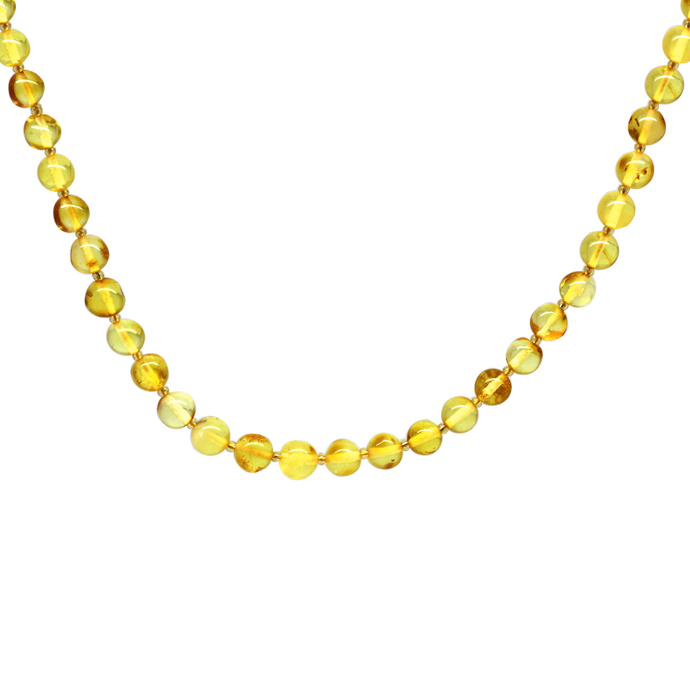 Şeffaf Sarı Doğal Damla Kehribar Kadın Kolye - 2