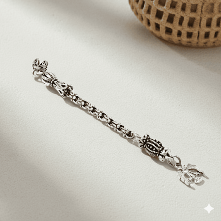 Selçuklu Kartalı Temalı Arnavut Zincirli Tek Kamçılı Kararmaz Metal Püskül - Tesbihane