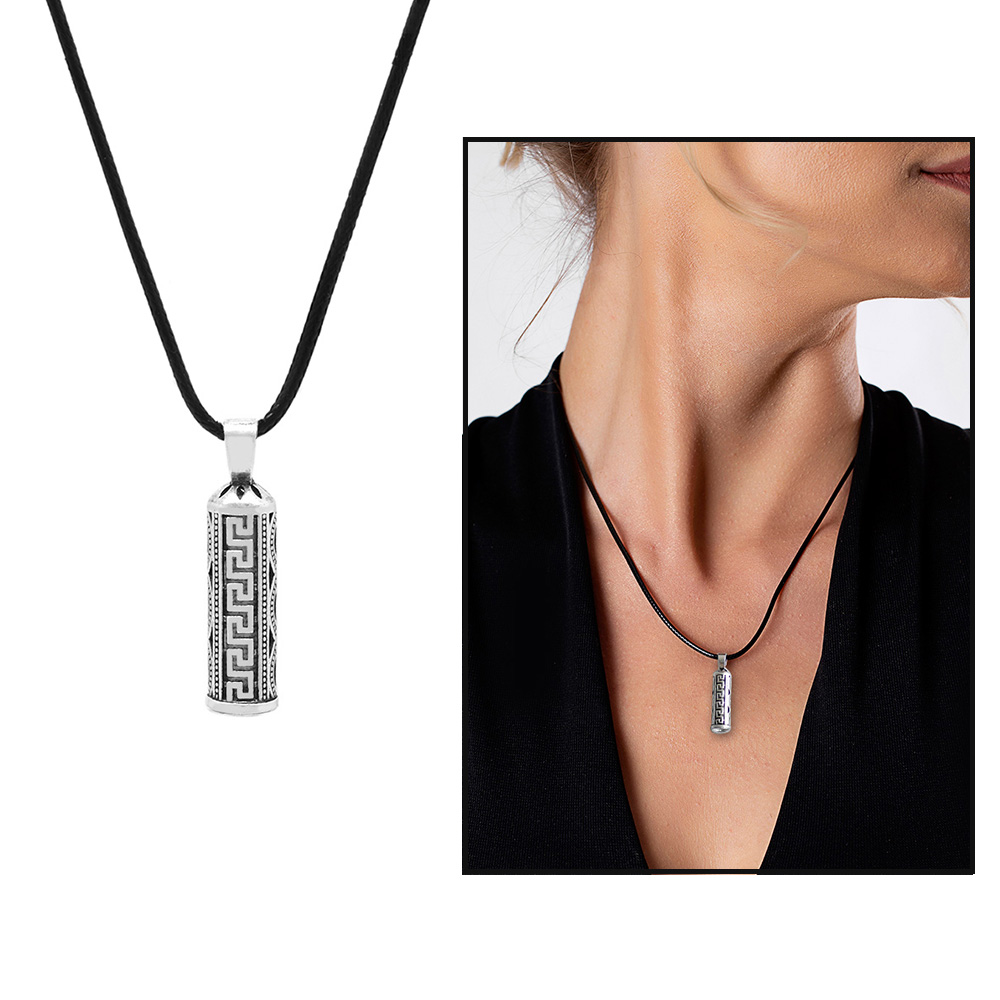 Tarz Tasarım Zarif İp Zincirli 925 Ayar Gümüş Kadın Cevşen Kolye - 2