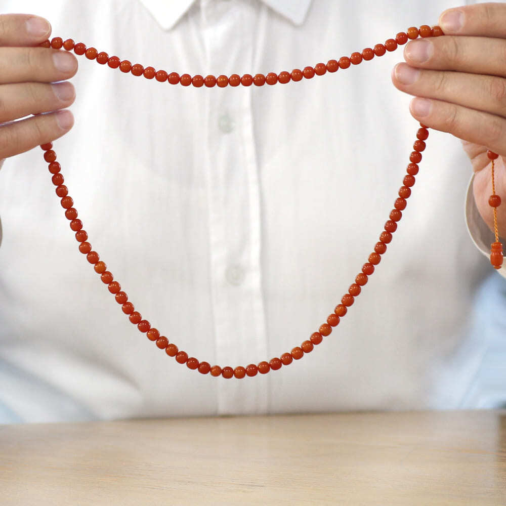 Sıkma Kehribar Namaz Tesbihi - Sistemli - Kahverengi - Özel Kesim - 3