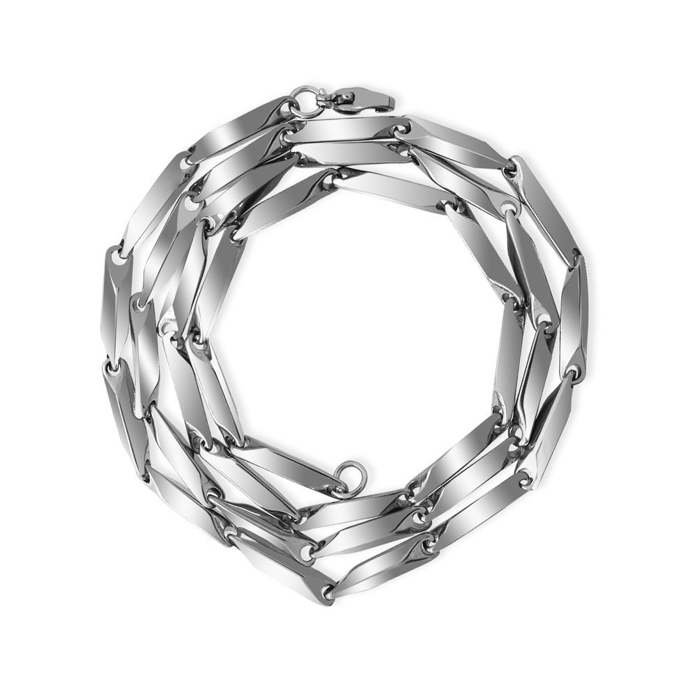 Gümüş Renk 55 cm 317L Çelik Singapur Zincir Kolye - 2