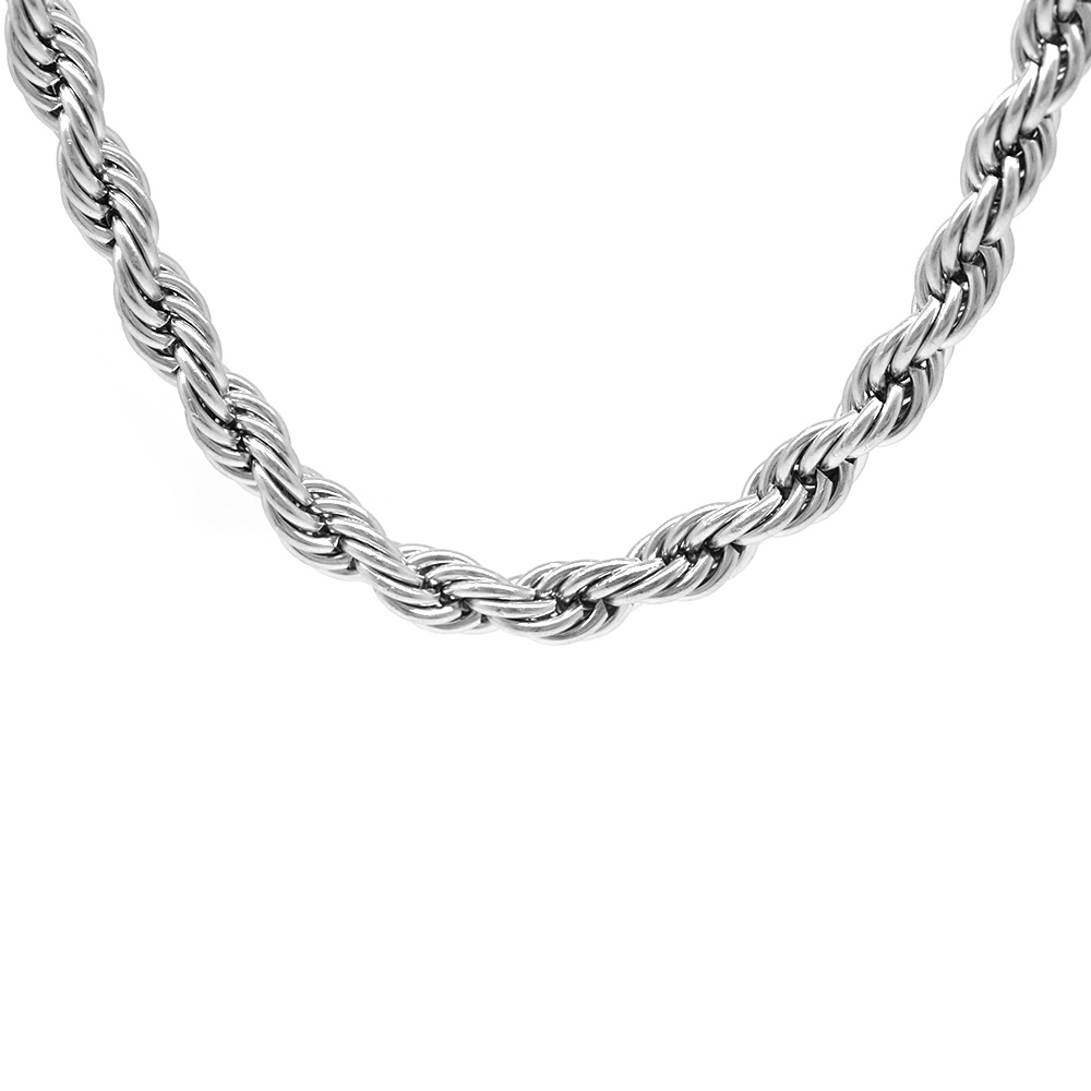 Silver Renk Çelik Erkek Halat Zincir - 3