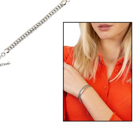 Gümüş Renk Çelik Kadın Snake Bileklik - Tesbihane