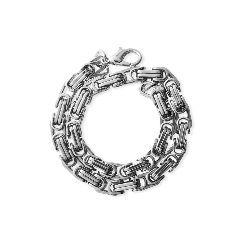 Gümüş Renk Kalınlık 5 mm 317L Çelik Kral Bileklik - 2