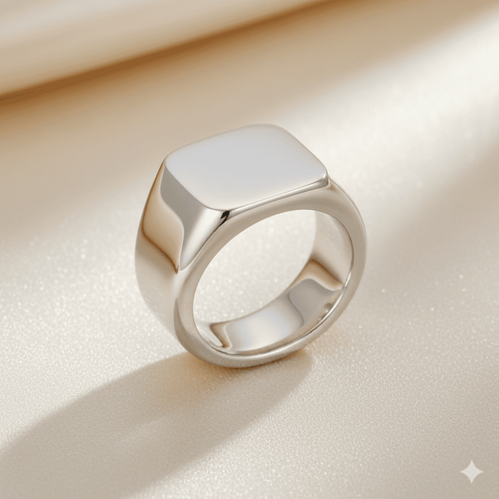 Gümüş Renk İsme Özel Yazılı 316L Kalite Paslanmaz Çelik Erkek Yüzük - 27 Ölçü - 3