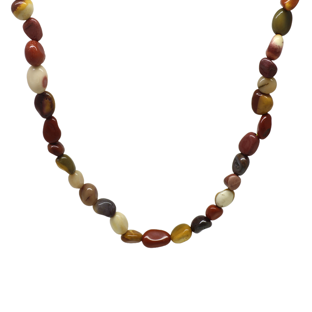 Gümüş Renk Metal Zincirli Amorf Jasper Doğaltaş Erkek Kolye - 2