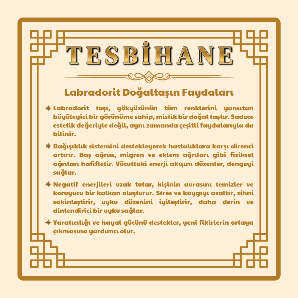 Gümüş Renk Metal Zincirli Dorika Top Süslemeli Amorf Labradorit Doğaltaş Erkek Bileklik - 5