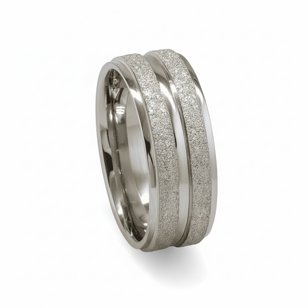 Gümüş Renk Modern Tasarım 316L Kalite Paslanmaz Kadın Çelik Yüzük Alyans - 14 Ölçü - 4