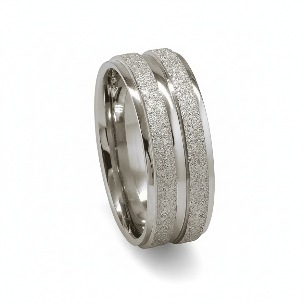 Gümüş Renk Modern Tasarım 316L Kalite Paslanmaz Kadın Çelik Yüzük Alyans - 18 Ölçü - 4