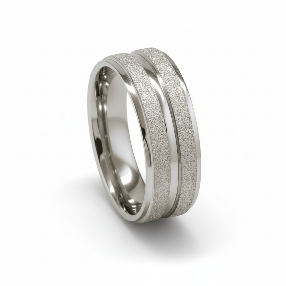 Gümüş Renk Modern Tasarım 316L Kalite Paslanmaz Kadın Çelik Yüzük Alyans - 21 Ölçü - 4