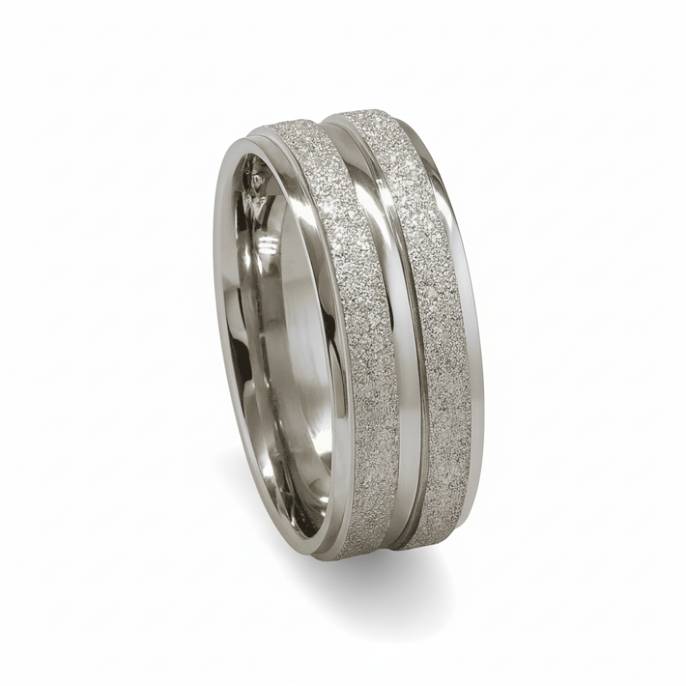 Gümüş Renk Modern Tasarım 316L Kalite Paslanmaz Kadın Çelik Yüzük Alyans - 27 Ölçü - 4