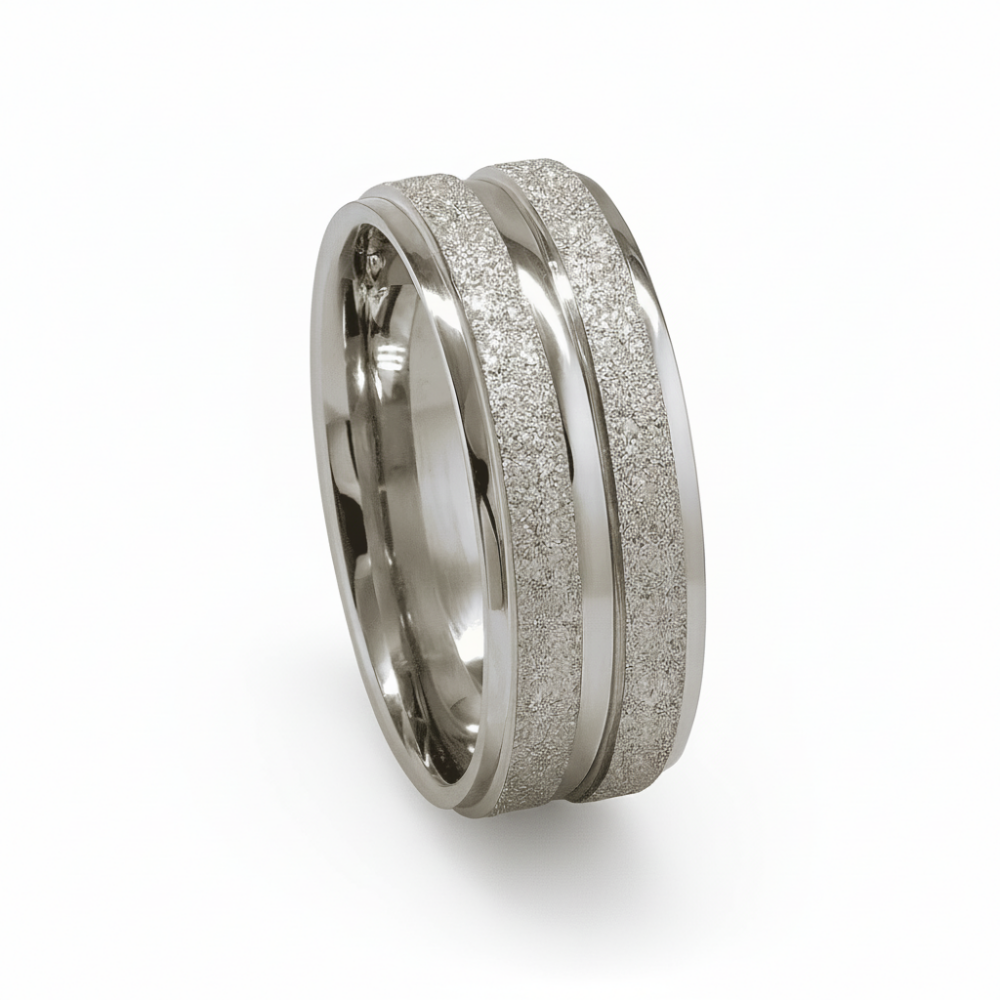 Gümüş Renk Modern Tasarım 316L Kalite Paslanmaz Kadın Çelik Yüzük Alyans - 27 Ölçü - 3