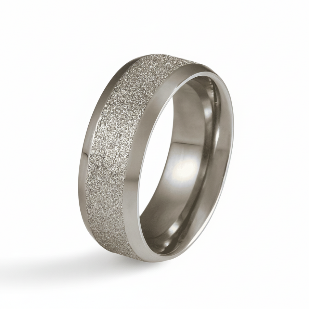 Gümüş Renk Zarif Tasarım 316L Kalite Paslanmaz Çelik Kadın Yüzük Alyans - 17 Ölçü - 4