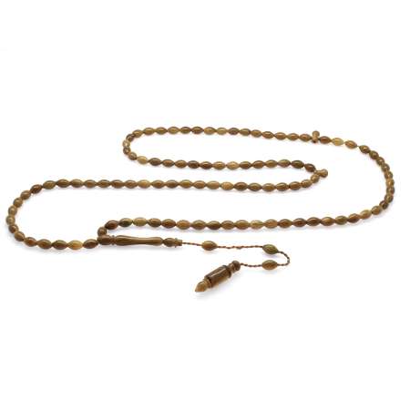Sistemli Arpa Kesim Açık Kahverengi 99 Taneli Kuka Namaz Tesbihi - Tesbihane
