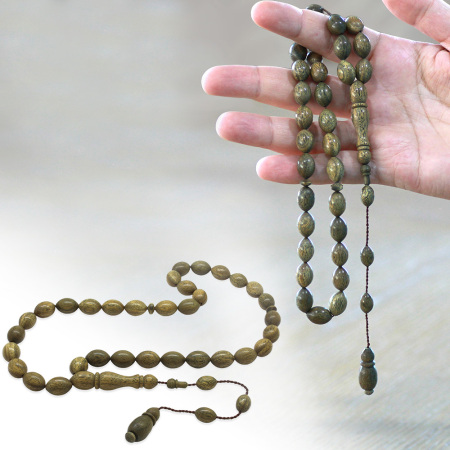 Sistemli Arpa Kesim Açık Kahverengi Pelesenk Tesbih - Tesbihane