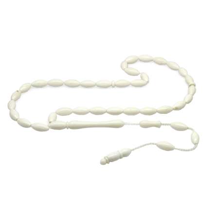 Sistemli Arpa Kesim Beyaz Renk Deve Kemiği Tesbih - Tesbihane