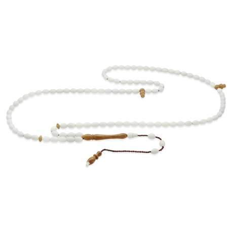 Sistemli Arpa Kesim İşlemeli Kuka İmameli 99 Taneli Deve Kemiği Namaz Tesbihi - Tesbihane