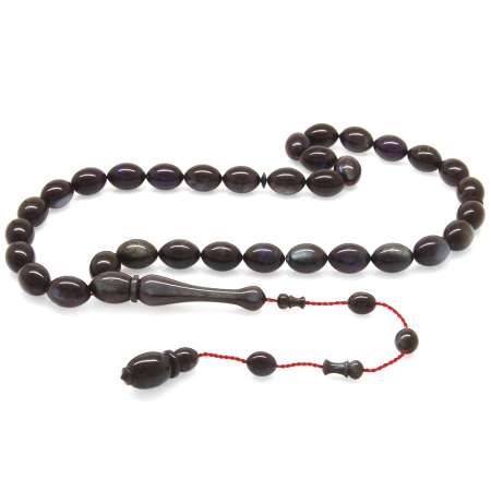 Sistemli Arpa Kesim Sedefli Mavi Siyah Colorful Katalin Tesbih - Tesbihane