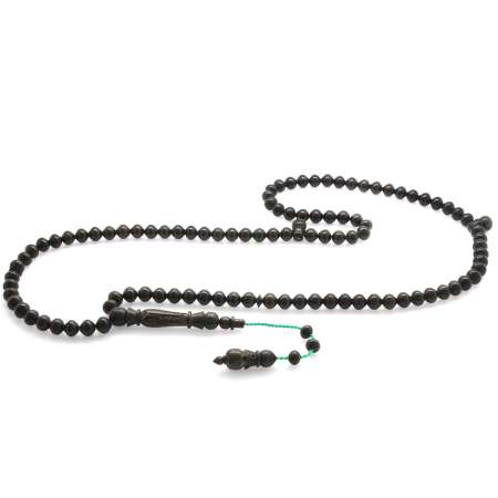 Sistemli Buğday Tasarım İmame İşçilikli İstanbul Kesim Abanoz Ağacı 99 Taneli Namaz Tesbihi - Tesbihane