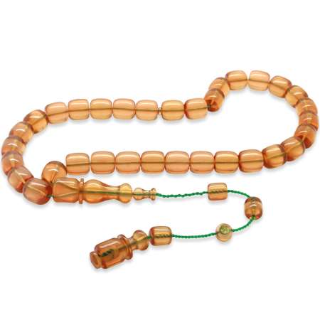 Sistemli Her Bir Tanesi Usta İşçilikli Kapsül Kesim Nar Çiçeği Rengi Katalin Tesbih - Tesbihane