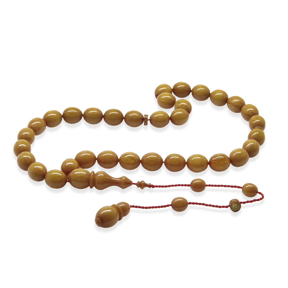 Sistemli Her Bir Tanesi Usta İşçilikli Özel Kesim Zeytin Yeşili Katalin Tesbih - 1