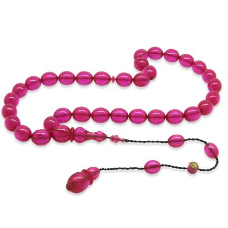 Sistemli Her Bir Tanesi Usta İşçilikli Özel Kesim Fuşya Renk Katalin Tesbih - Tesbihane