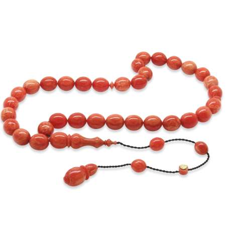 Sistemli Her Bir Tanesi Usta İşçilikli Özel Kesim Gül Kurusu Katalin Tesbih - Tesbihane