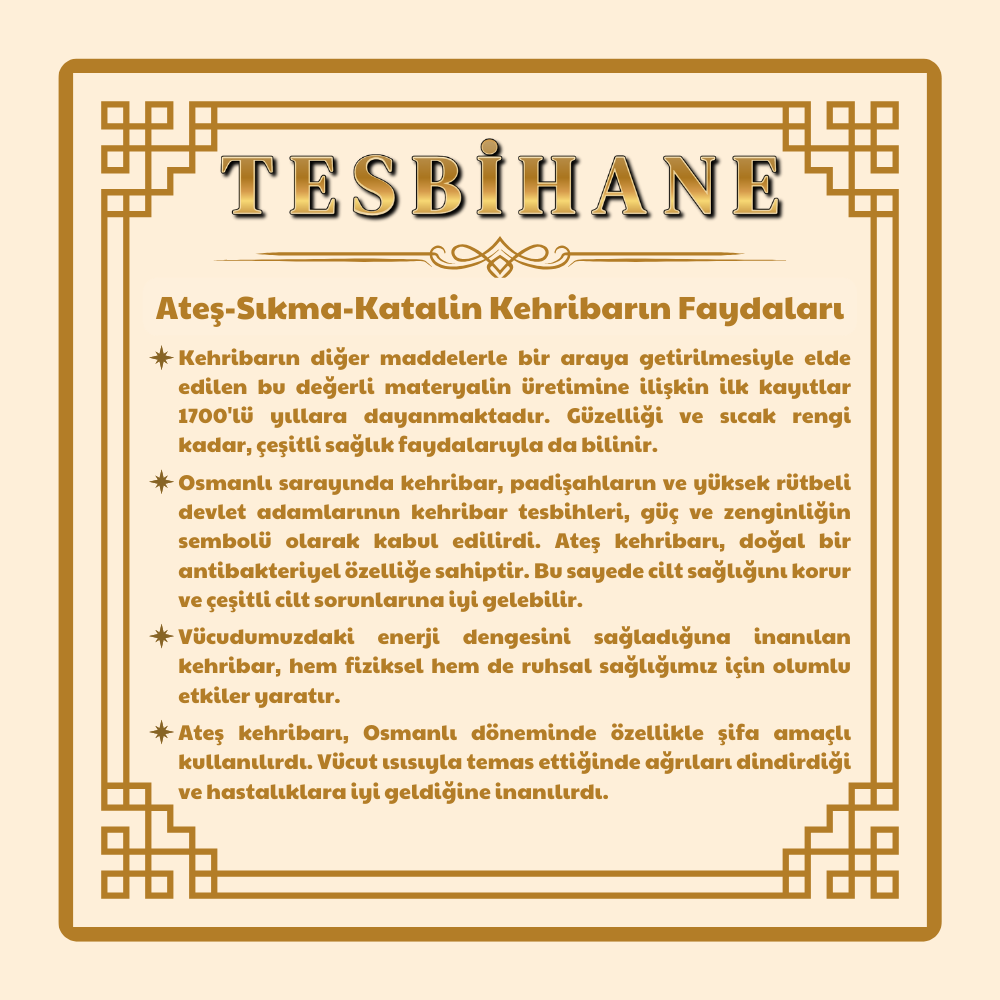 Sistemli Her Bir Tanesi Usta işçilikli Özel Kesim Nar Çiçeği Rengi Katalin Tesbih - 2
