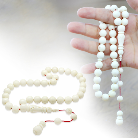 Sistemli İmame ve Hitamesi İşçilikli Küre Kesim Deve Kemiği Tesbih - Tesbihane