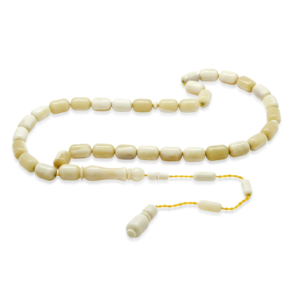 Sistemli İmamesi İşçilikli Kapsül Kesim Doğal Renk Deve Kemiği Tesbih - 4