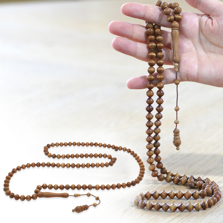 Sistemli İstanbul Kesim Kahverengi 99 Taneli Mango Ağacı Namaz Tesbihi - Tesbihane