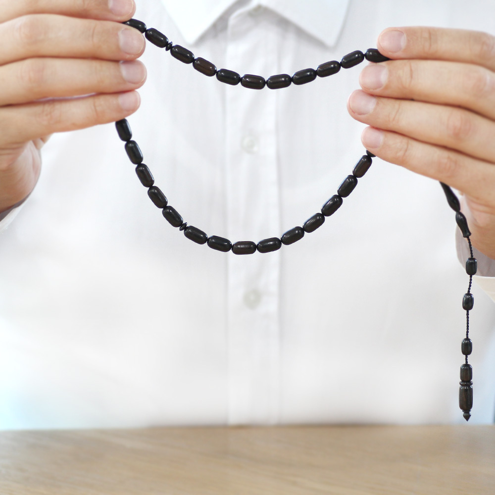 Sistemli Kapsül Kesim Abanoz Ağacı Tesbih - 4