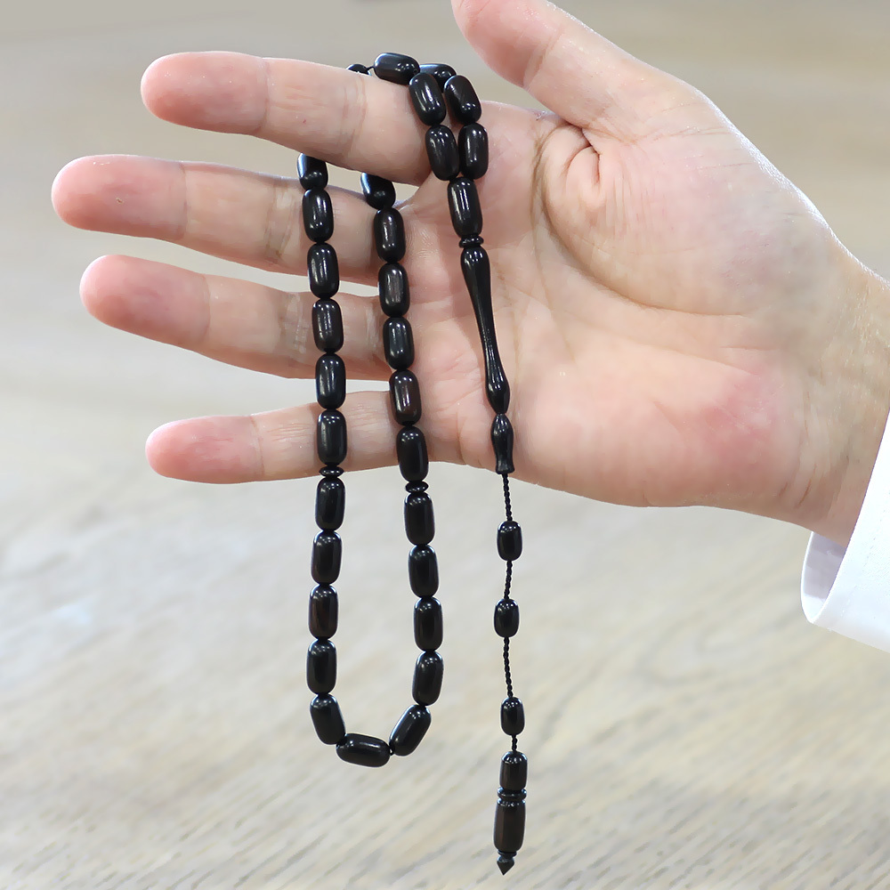 Sistemli Kapsül Kesim Abanoz Ağacı Tesbih - 3