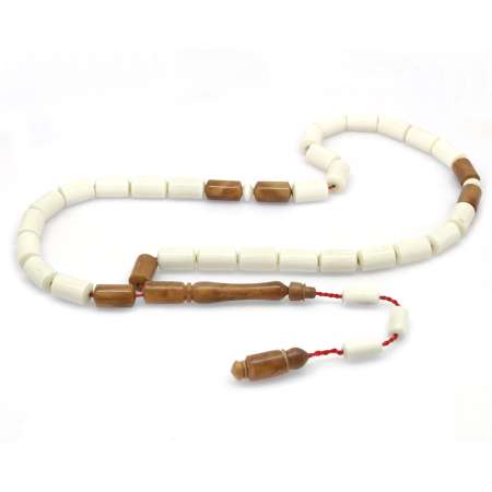 Sistemli Kapsül Kesim Kuka Kombinasyonlu Deve Kemiği Tesbih - Tesbihane