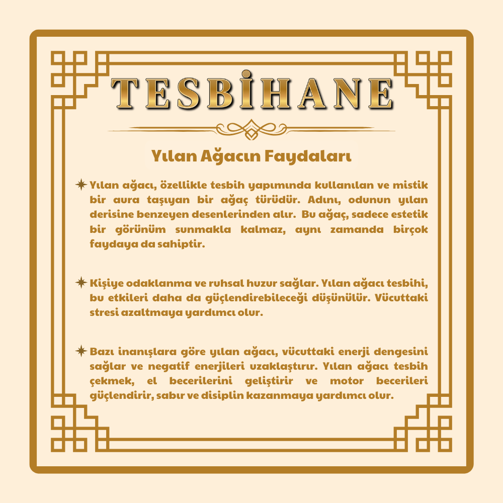 Sistemli Kapsül Kesim Mehmet Erbabacan Kumpas İşçilikli Kapsül Kesim Koleksiyonluk Yılan Ağacı Tesbih - 2