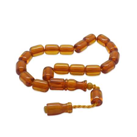 Sistemli Kapsül Kesim Turuncu Ateş Kehribar Efe Tesbih - Tesbihane