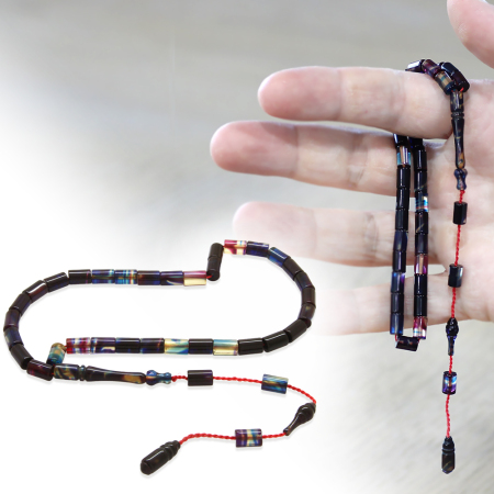 Sistemli Kesme Kesim Mini Boy Bonibon Ateş Kehribar Tesbih - Tesbihane