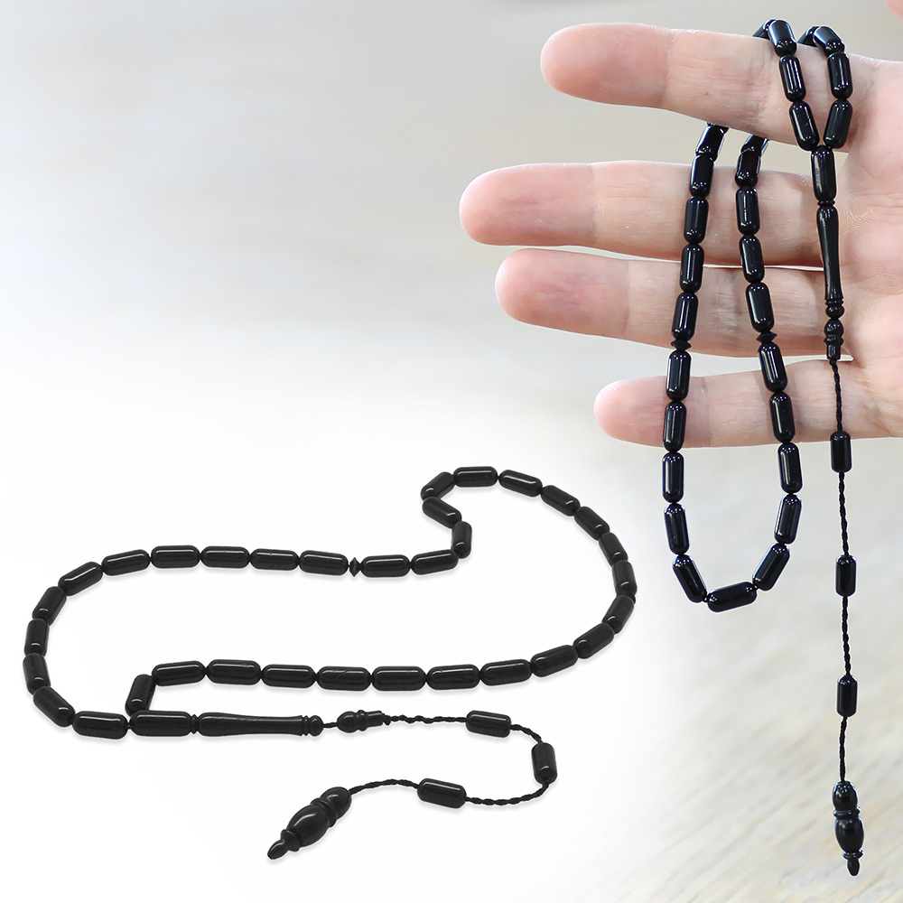 Sistemli Kolye Kesim Siyah Kuka Tesbih - 2