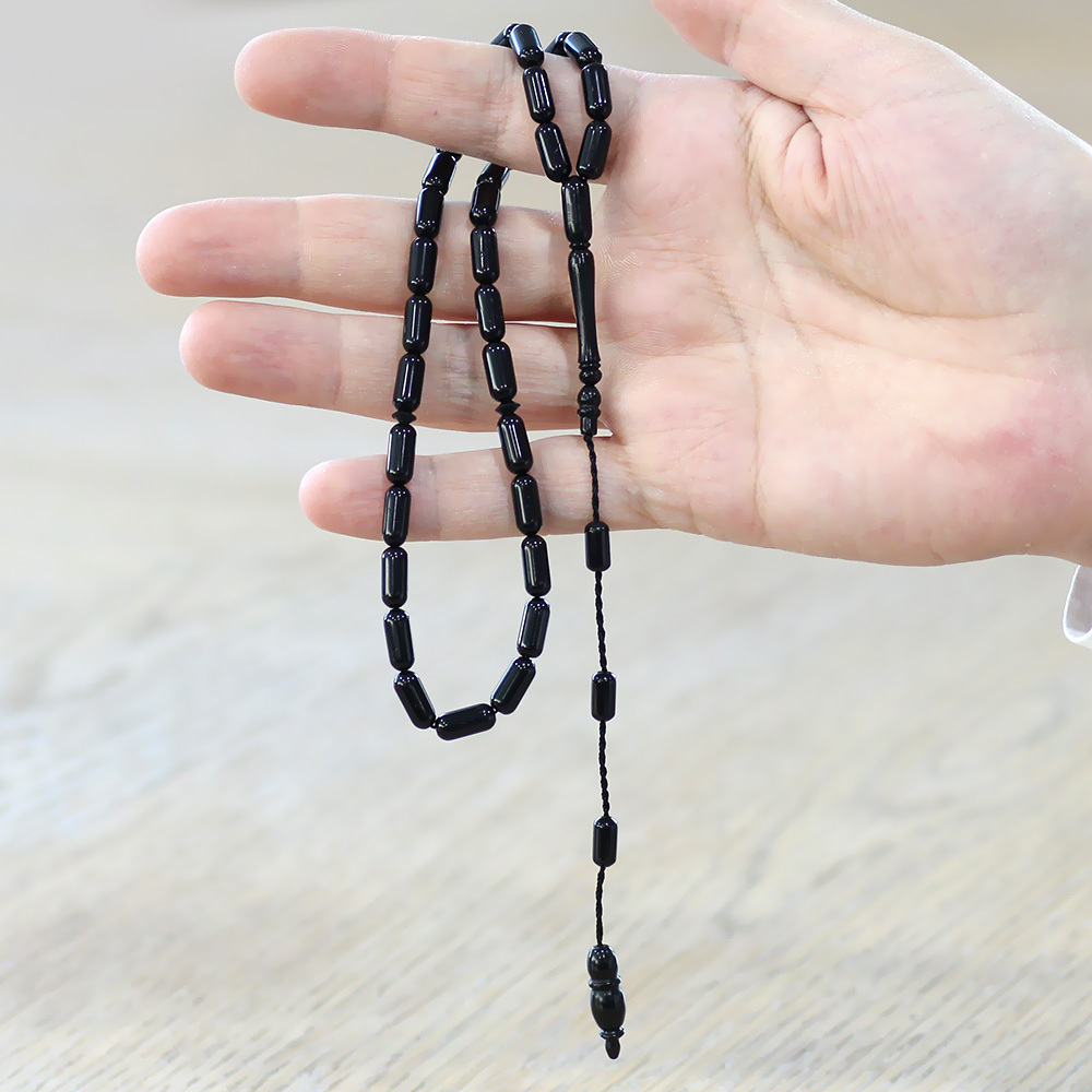 Sistemli Kolye Kesim Siyah Kuka Tesbih - 3