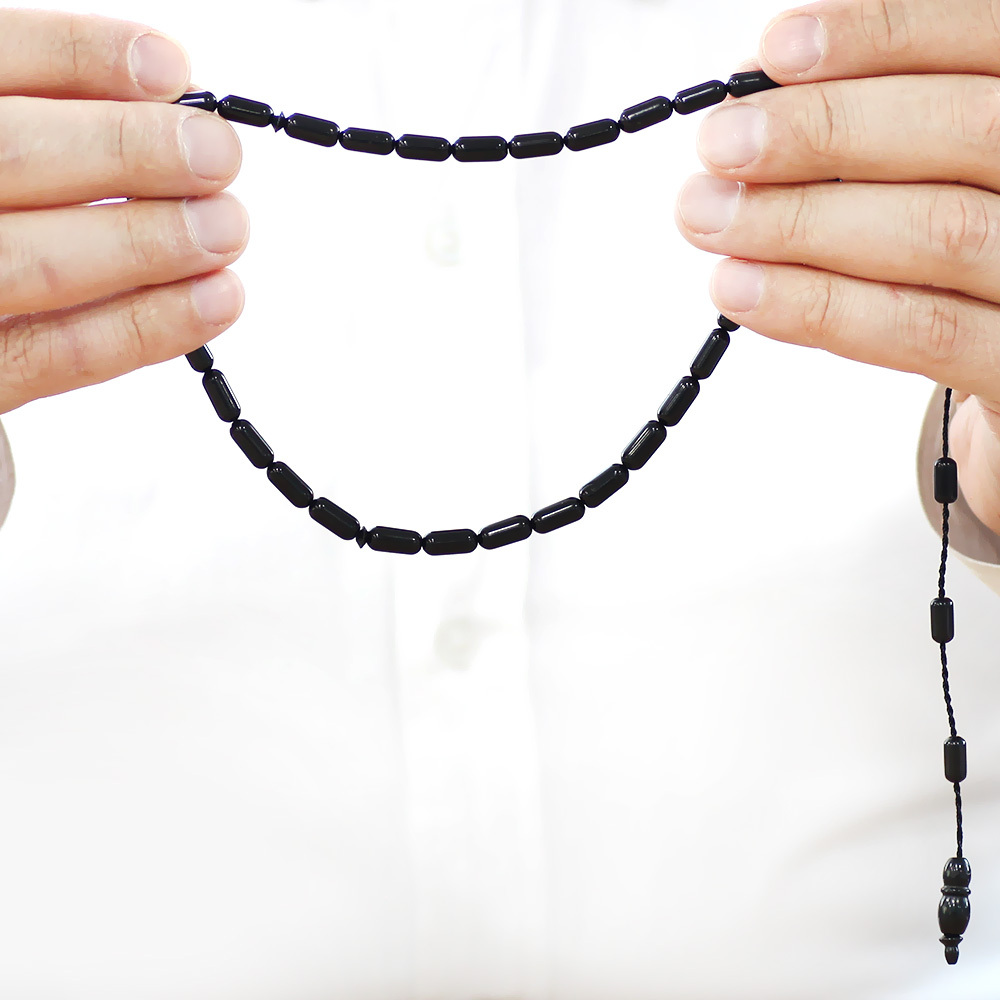 Sistemli Kolye Kesim Siyah Kuka Tesbih - 4