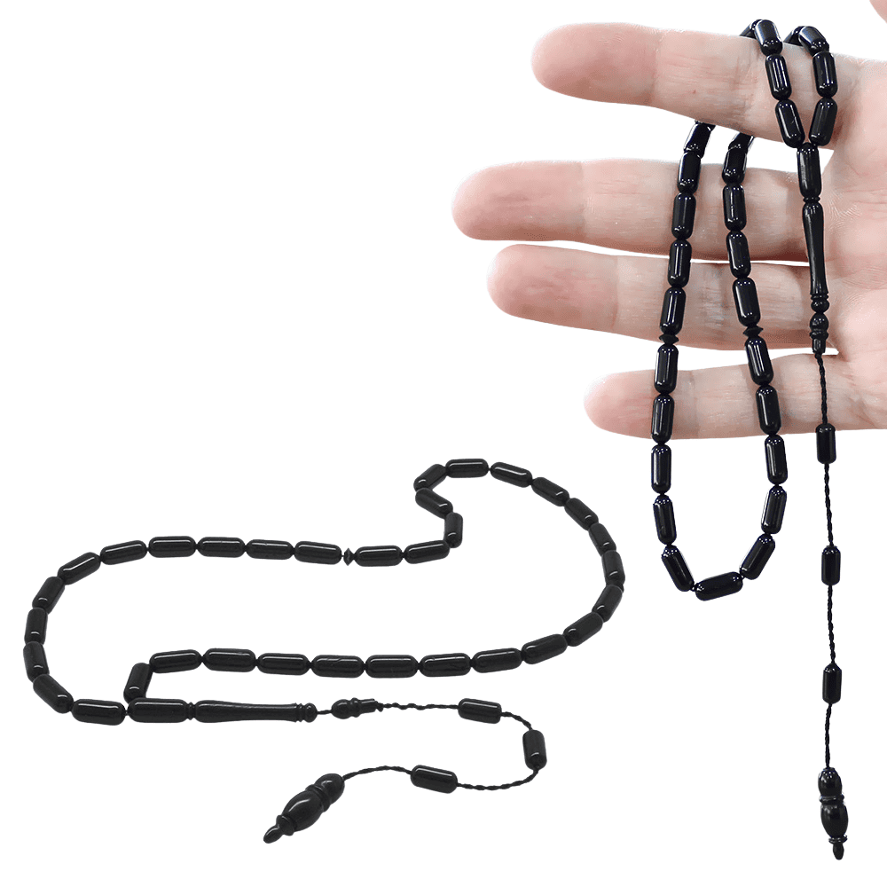 Sistemli Kolye Kesim Siyah Kuka Tesbih - 1