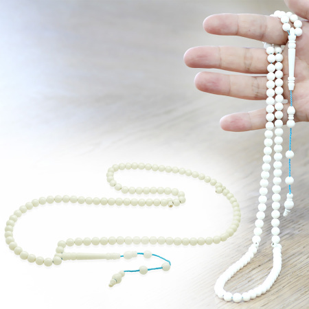 Sistemli Küre Kesim 99 Taneli Deve Kemiği Namaz Tesbihi - Tesbihane