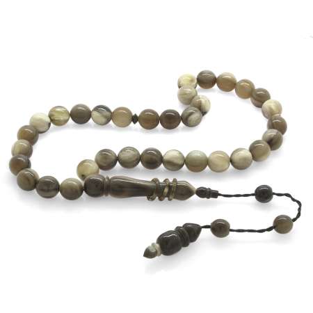 Sistemli Küre Kesim Açık Renk Bufalo Boynuzu Tesbih - Tesbihane