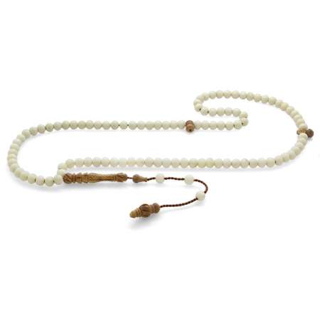 Sistemli Küre Kesim İşlemeli Kuka İmameli 99 Taneli Deve Kemiği Namaz Tesbihi - Tesbihane