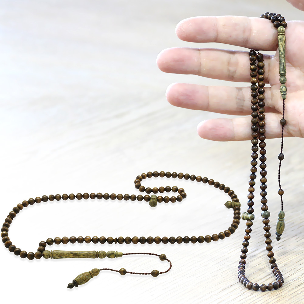 Sistemli Küre Kesim Kahverengi 99 Taneli Pelesenk Namaz Tesbihi - 1