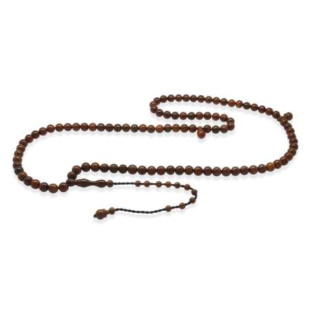 Sistemli Küre Kesim Püskülü Koyu Kahverengi 99 Taneli Kuka Zikir Tesbihi - Tesbihane