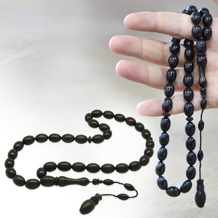 Sistemli Özel Kesim Abanoz Ağacı Tesbih - Tesbihane