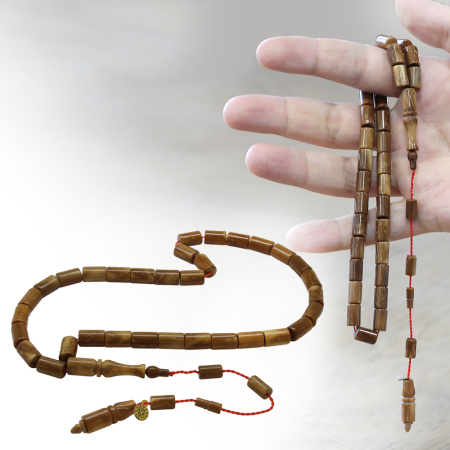 Sistemli Sadullah Usta İşçilikli Kapsül Kesim Koleksiyonluk Kahverengi Kuka Tesbih - Tesbihane