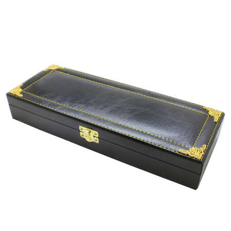 Siyah Deri İçi Astarlı Avangarde Tesbih Kutusu - Tesbihane