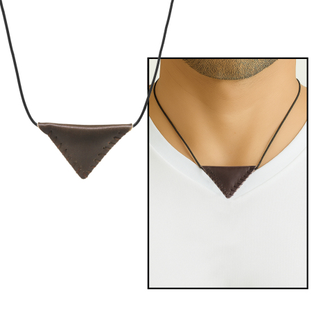 Siyah İp Zincirli İsme Özel Yazılı Yeşil Gerçek Deriden El Yapımı Erkek Cevşen Kolye - Tesbihane